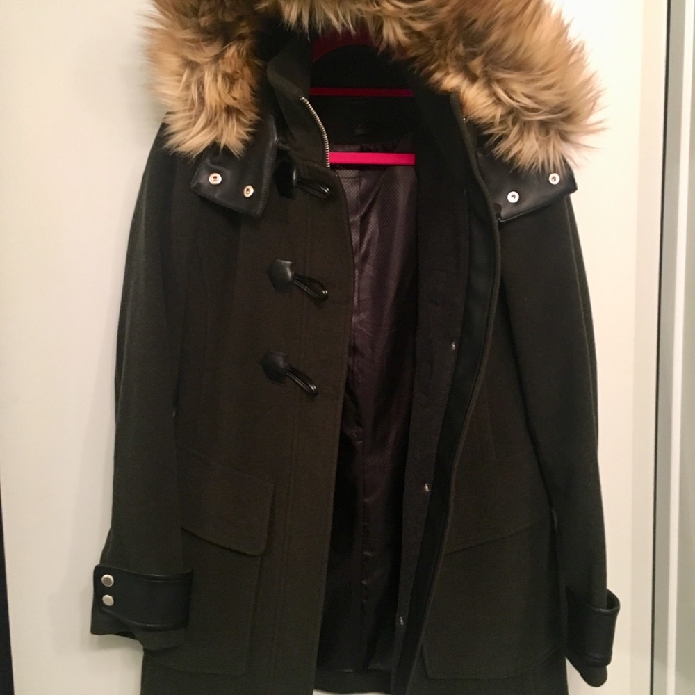 Andrew Marc dark olive wool coat - Picture 5 of 8